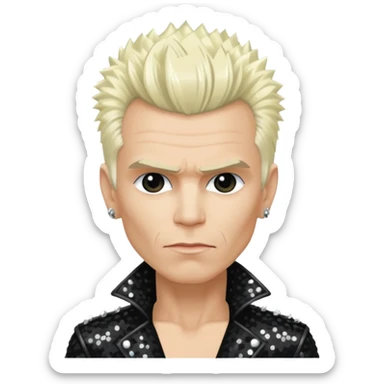 Billy Idol with platinum blonde hair, black sequin outfit sticker