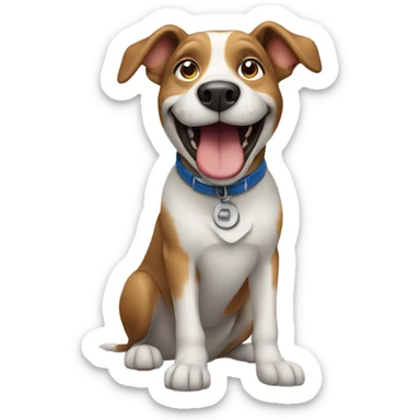 Happy Dog working at an ad agency  sticker