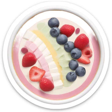 pastel pink and white smoothie bowl sticker