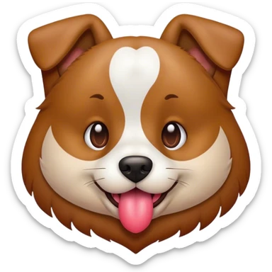 Dog with tongue out and heart in eays sticker