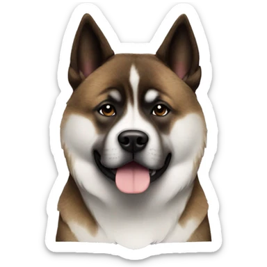 Brindle Akita with brindle fur pointed ears  sticker