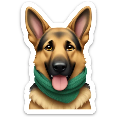 german shepherd with a scarf sticker