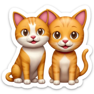 A cool dog emoji + A happy cat emoji sticker