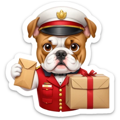 bulldog ingles postman sticker