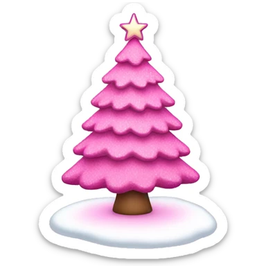 Pink christmas tree sticker