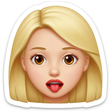 Una chica mordiéndose el labio  sticker