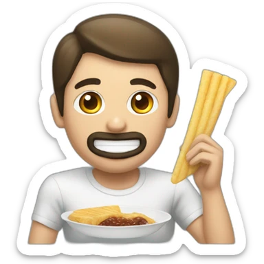 Persona comiendo palitos de pan sticker