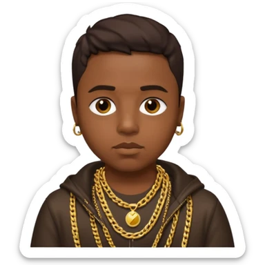 Nas Rapper with dark brown hair sticker