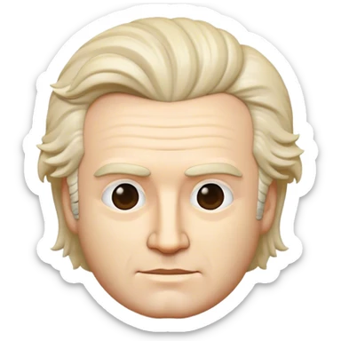 Cinematic Realistic Beethoven Pop Culture Emoji, featuring an evocative portrayal of the legendary composer rendered with delicate textures and emotive lighting. sticker