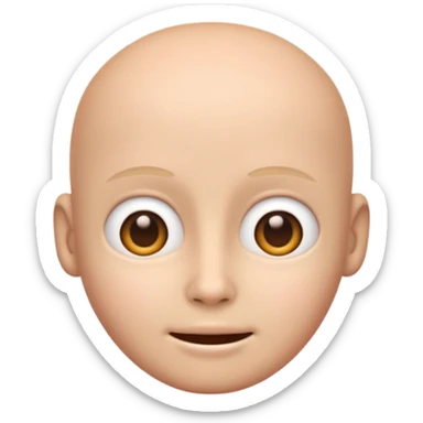 Uncanny valley emoji with no eyebrows sticker