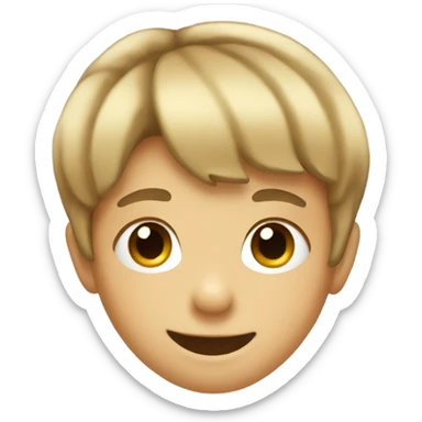 Little boy with bangs and big smile  sticker