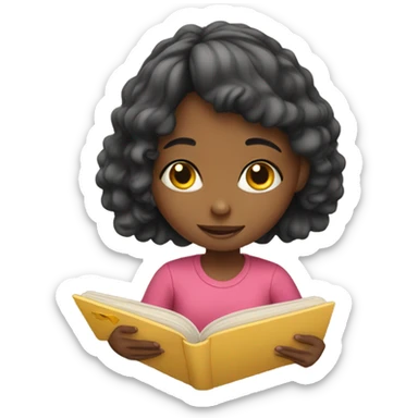 cute girl reading sticker