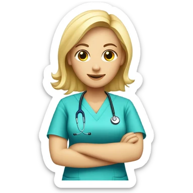 Blonde nurse sticker