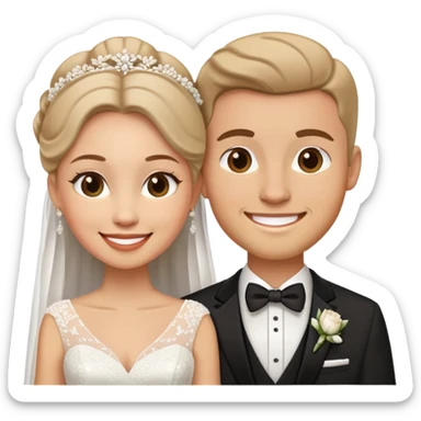 Bride and groom wedding couple sticker