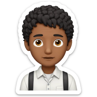 a skinny guy thats Indian and a tall aswell and has a school shirt on and a bit more dark skin and also has curly hair a tiny bit sticker