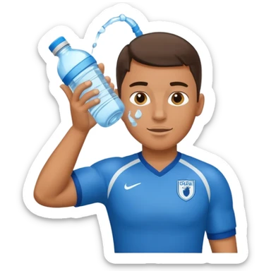 football player on the bench drinking water sticker