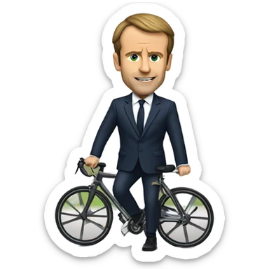 Macron sur velo sticker