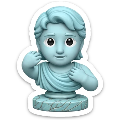 escultura griega asombrada color cian sticker