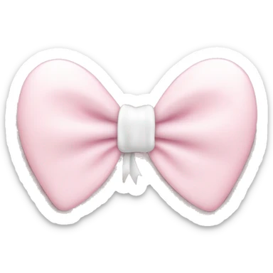 Pastel pink heart with white bow sticker