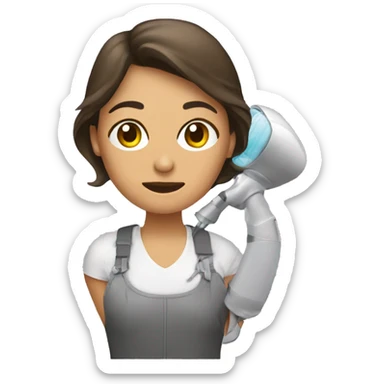 Mujer usando secador  sticker