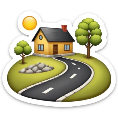 small road with home sticker