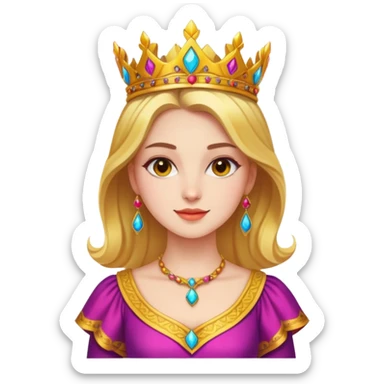 Сияющая красивая царственная девушка на сцене в яркой одежде sticker