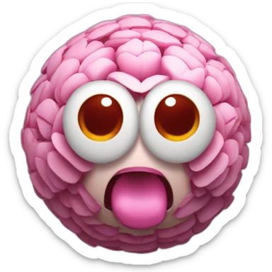 3d sphere with a cartoon thinking peony Spider skin texture with thoughtful eyes sticker