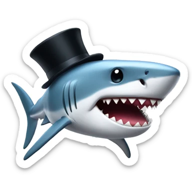 Shark with a top hat sticker