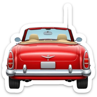 rear view classic red convertible sticker