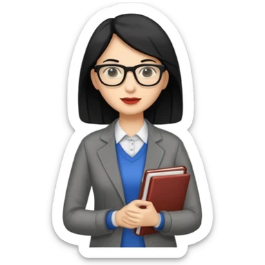 TEACHER LIGHT SKIN BLACK HAIR FULL BODY sticker