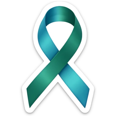 IIH awareness ribbon half blue and half green sticker