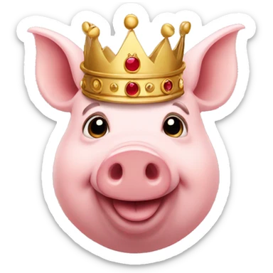 Pig with a crown sticker