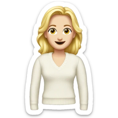 Angela Kinsey white sweater sticker