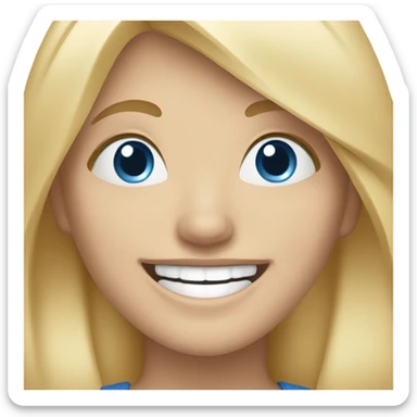 Blonde blue eyed woman laughing sticker