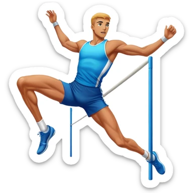 high jump athlete clearing the bar, dynamic action sticker