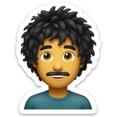 black shaggy hair sticker