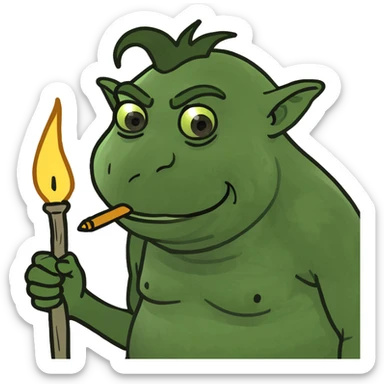ugly troll with wand sticker