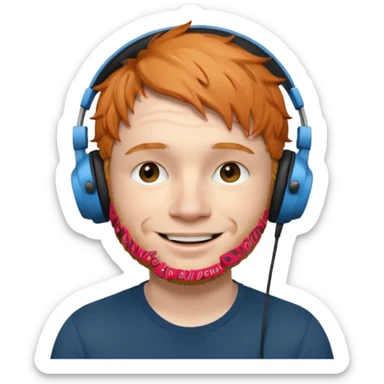 ed sherran wearing headphones sticker