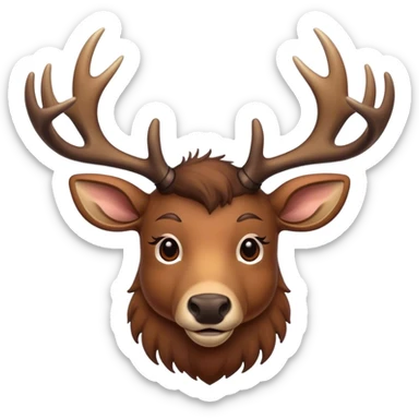 Deer with moose antlers  sticker