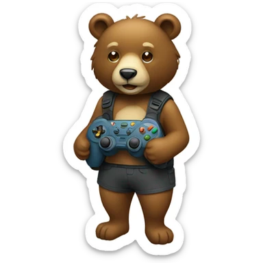 bär mit controller  sticker