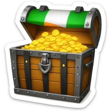 treasure chest with irish flag sticker