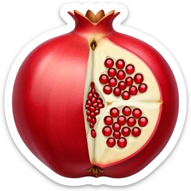 Opened pomegranate from middle into 4 direction  sticker