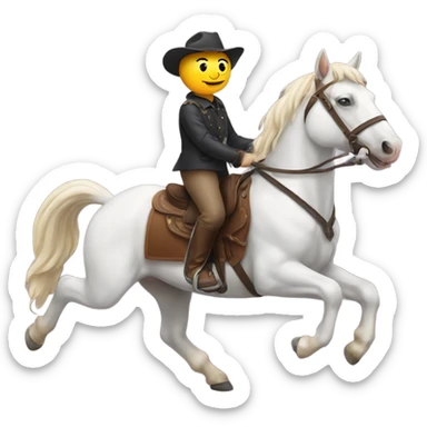 Cat riding a horse sticker