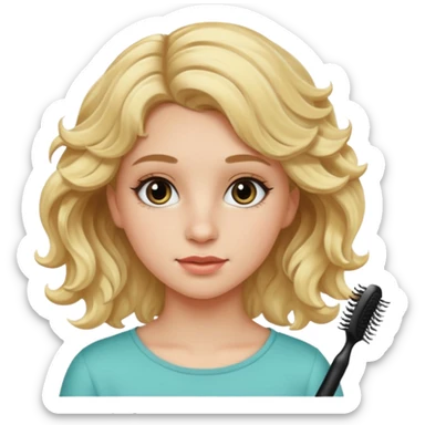 wawy haired blonde teenage girl with mascara sticker