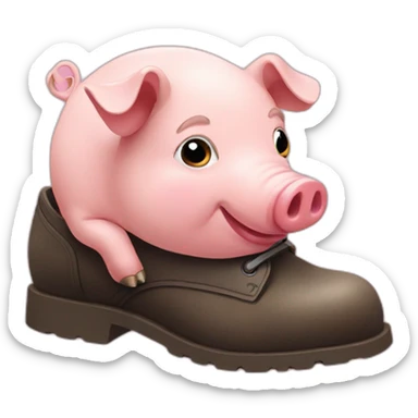 a pig eating a shoe sticker