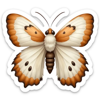 White fluffy moth sticker