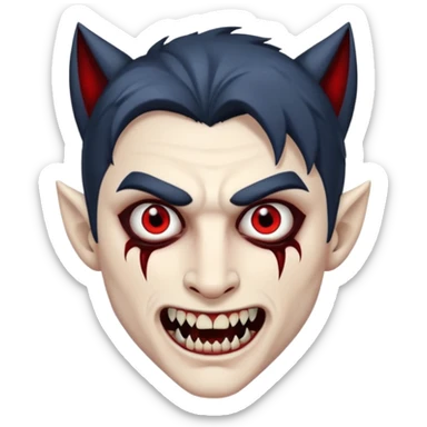 A man with vampire and wolf sticker
