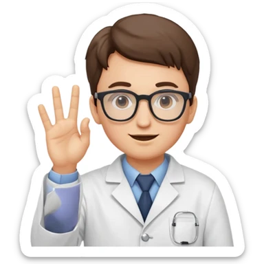 Nerd scientist emoji with those 🤓👆🥼 sticker