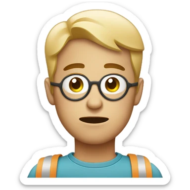 Tired face with bags under eyes sticker