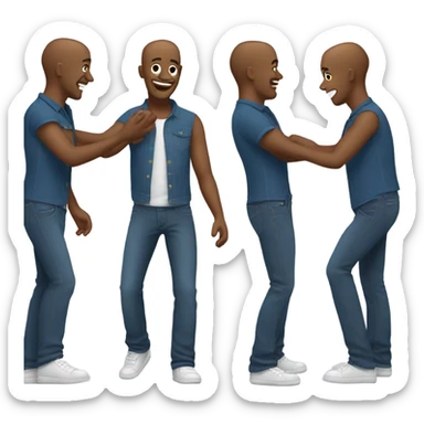 Dancing man in jeans sticker